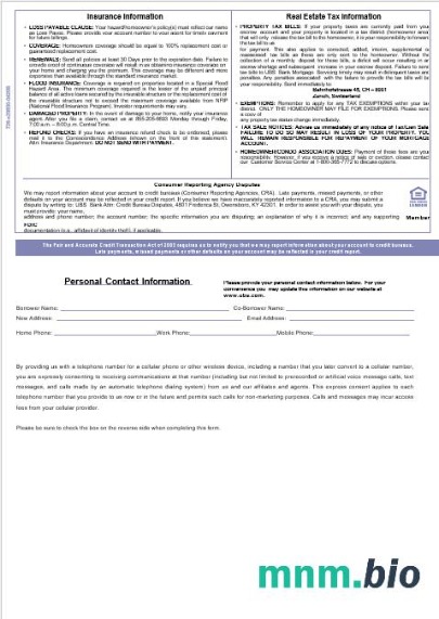 Szwajcaria UBS Bank wyciąg z kredytu hipotecznego w formatach Word i PDF, 3 strony 3